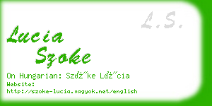 lucia szoke business card